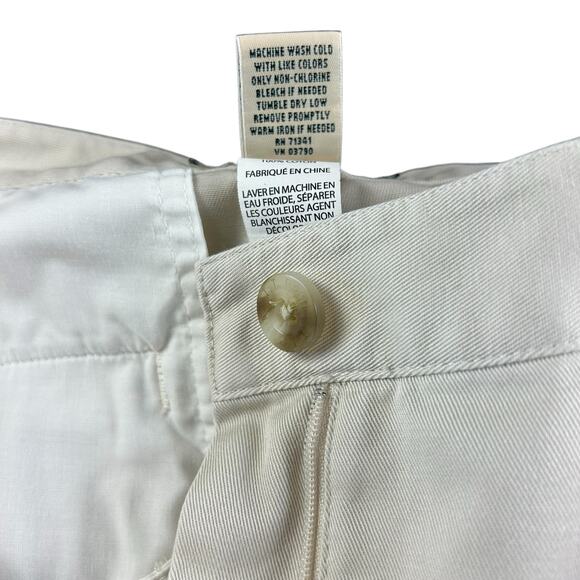 L.L.Bean Favorite Fit Pants Women Sze 4 Cream Flat Front Classic Straight Khaki - Picture 9 of 12